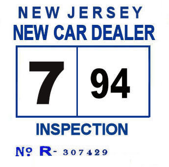 dealer inspection nj sticker 1994 stickers larger